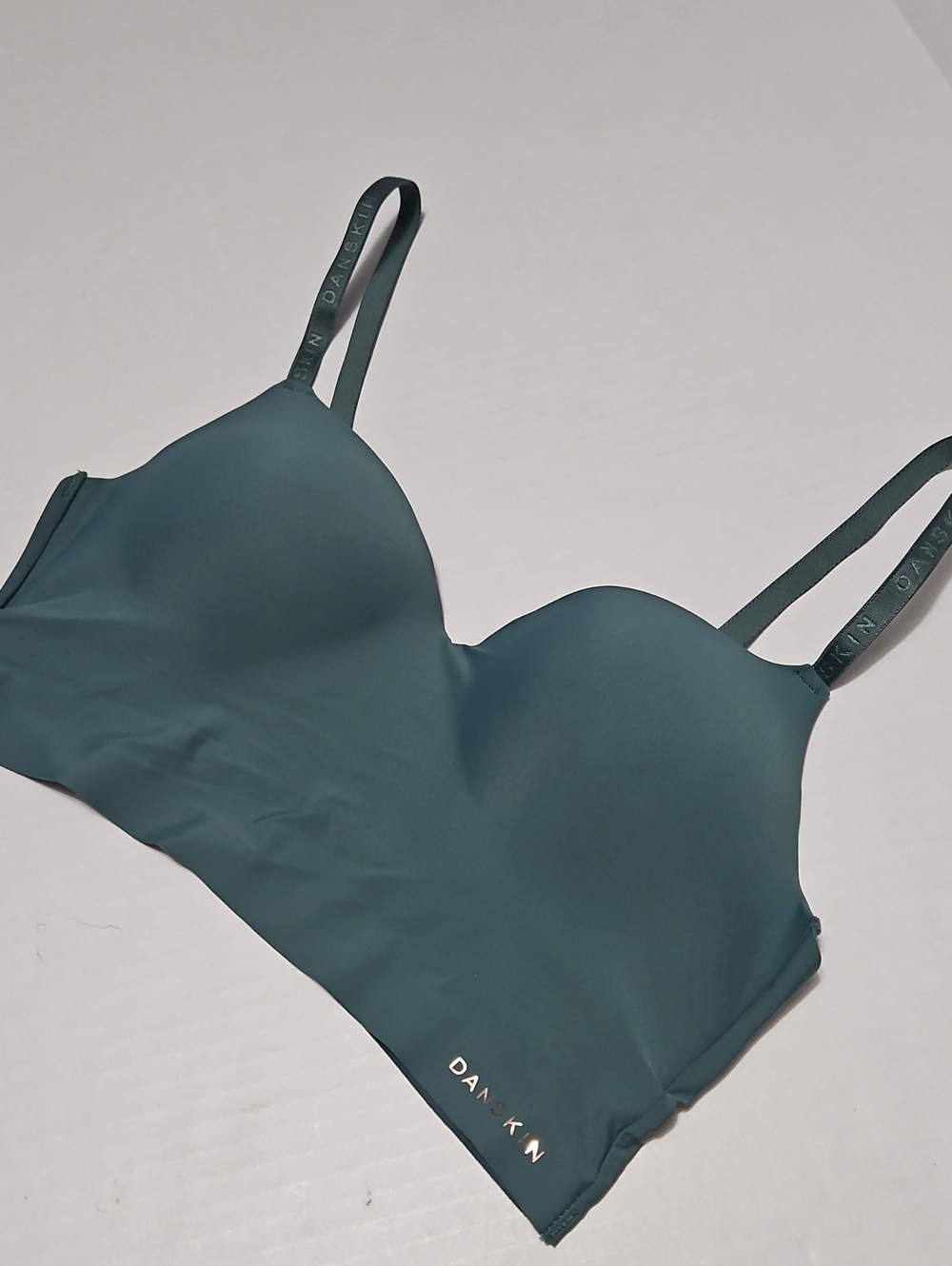 Danskin Teal Wire-Free Longline Molded Cups Seamless Bra Size 34B
